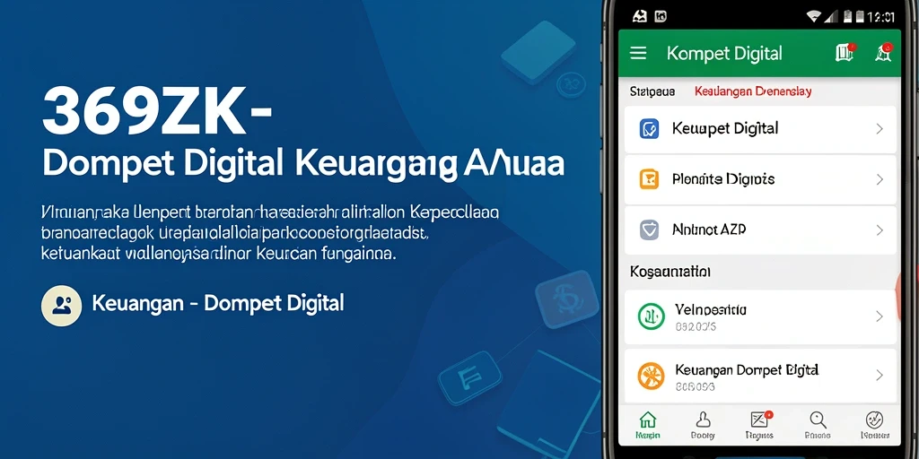 Tampilan antarmuka utama aplikasi Dompet Digital 369ZK yang modern dan sederhana.