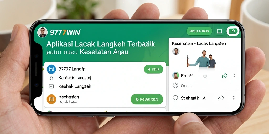Tampilan antarmuka aplikasi Lacak Langkah 9777WIN yang interaktif dan informatif.