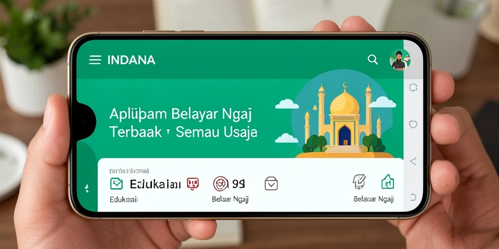 Antarmuka <strong>INDAAA</strong> yang intuitif untuk belajar ngaji.