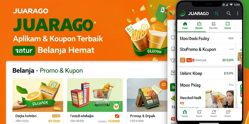 Tampilan antarmuka JUARAGO menampilkan penawaran kupon secara menarik.