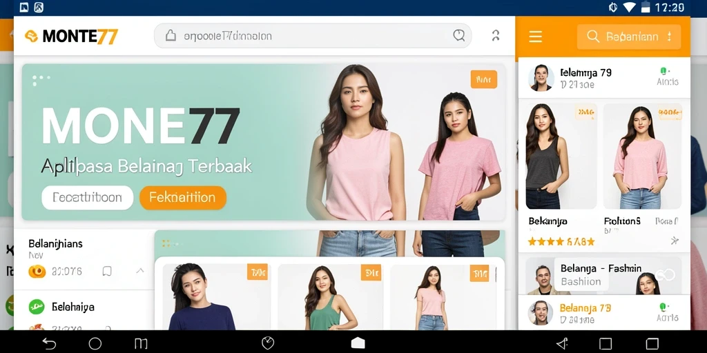 Antarmuka aplikasi MONTE77 yang stylish dan fungsional.
