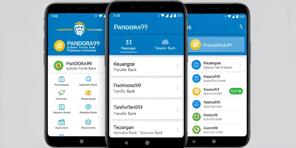 Antarmuka pengguna PANDORA99 yang sederhana dan efisien untuk Transfer Bank.