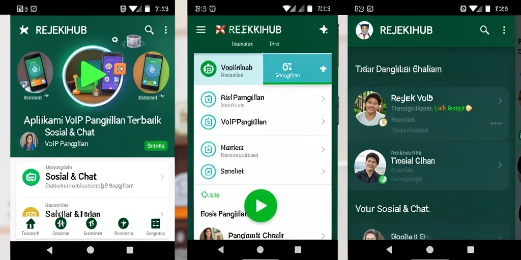 Tampilan antarmuka REJEKIHUB saat melakukan VoIP Panggilan.