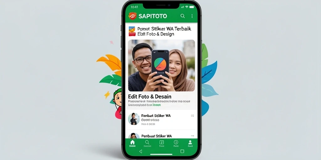 Tampilan antarmuka SAPITOTO yang mudah digunakan untuk membuat stiker WA.